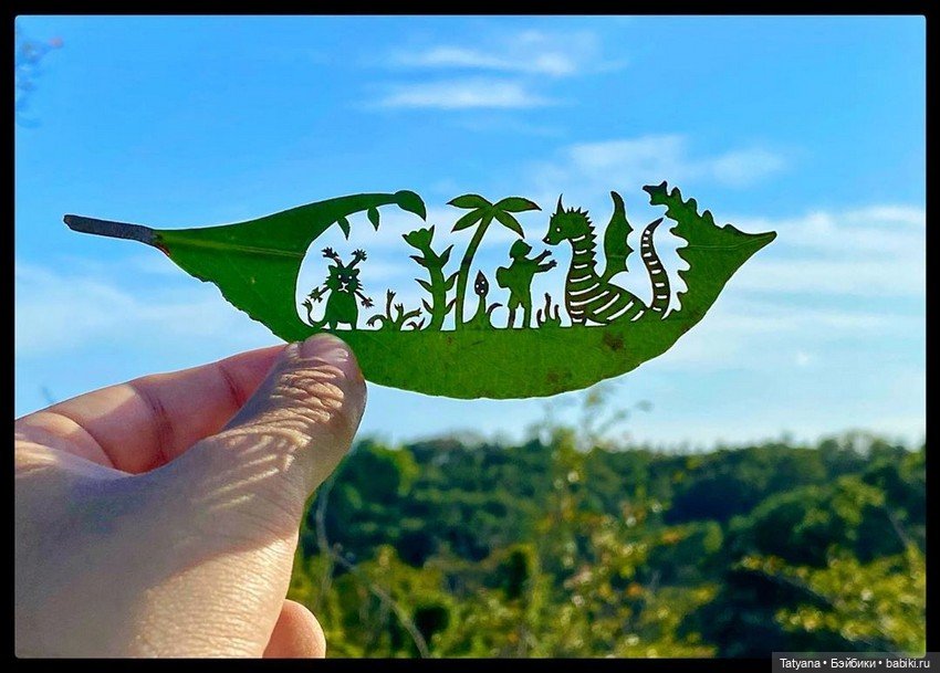 Работы из листьев lito_leafart