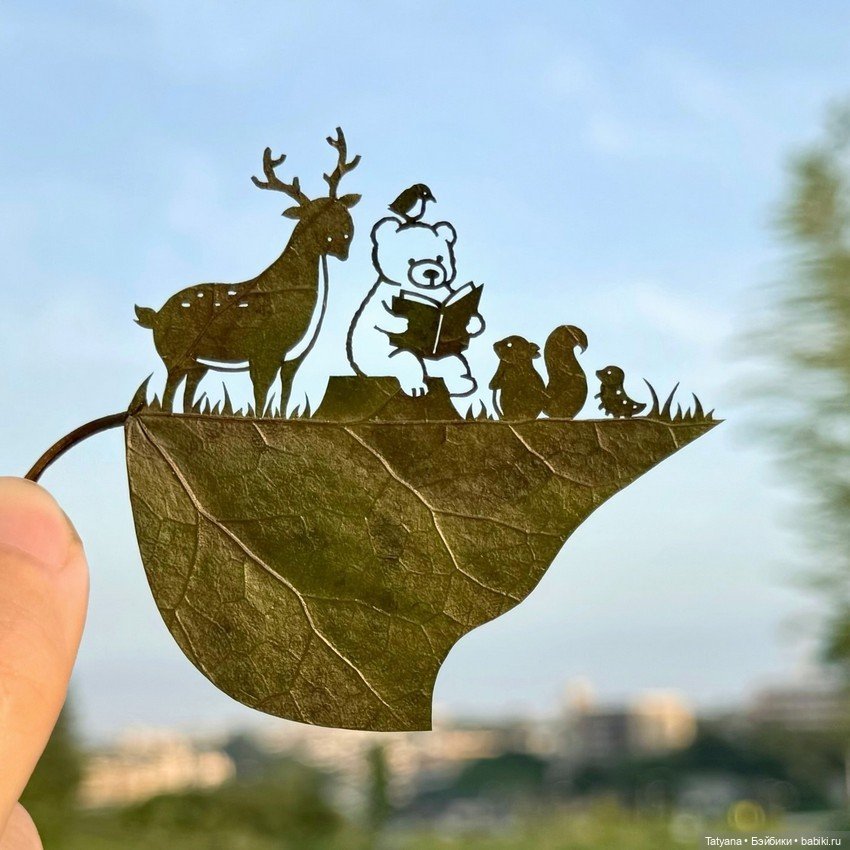 Работы из листьев lito_leafart (фото 6)