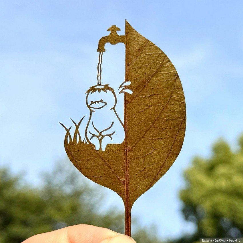 Работы из листьев lito_leafart (фото 7)