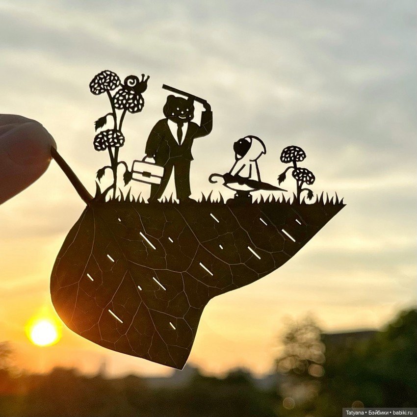 Работы из листьев lito_leafart