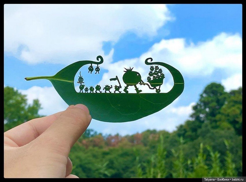 Работы из листьев lito_leafart