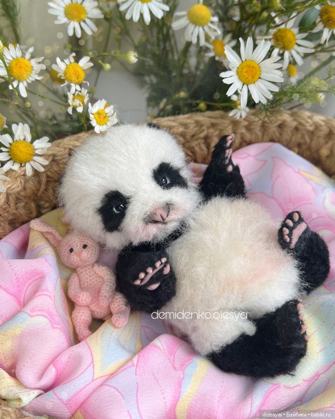 Медвежонок Майя 💖🐼 — Игрушки в смешанной технике (мех и глина): Арт (фото 5)