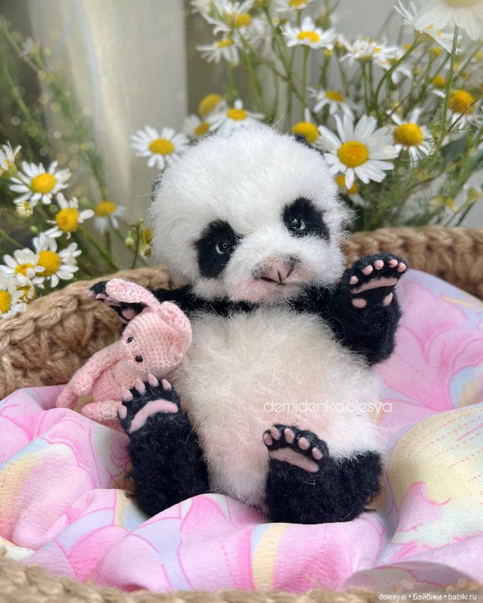 Медвежонок Майя 💖🐼 — Игрушки в смешанной технике (мех и глина): Арт