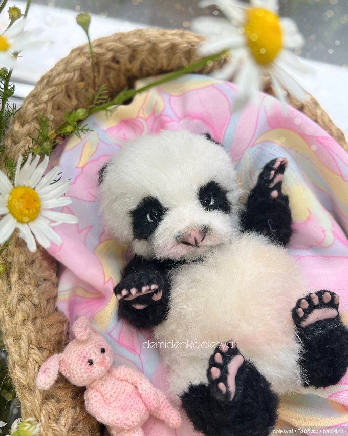 Медвежонок Майя 💖🐼 — Игрушки в смешанной технике (мех и глина): Арт (фото 7)