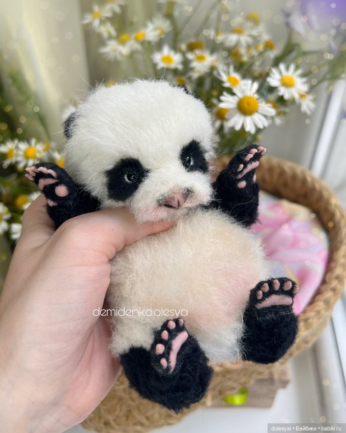 Медвежонок Майя 💖🐼 — Игрушки в смешанной технике (мех и глина): Арт (фото 3)