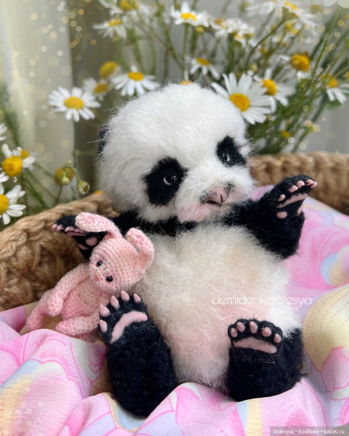 Медвежонок Майя 💖🐼 — Игрушки в смешанной технике (мех и глина): Арт (фото 4)