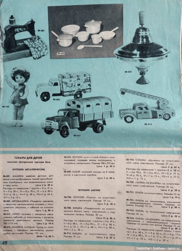 Куклы и не только в каталоге "Товары почтой" 1976 года (фото 2)