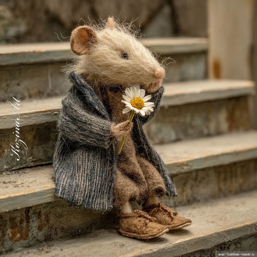 Крыски от Kozina Art — Валяные игрушки из шерсти: сухое валяние (фото 9)