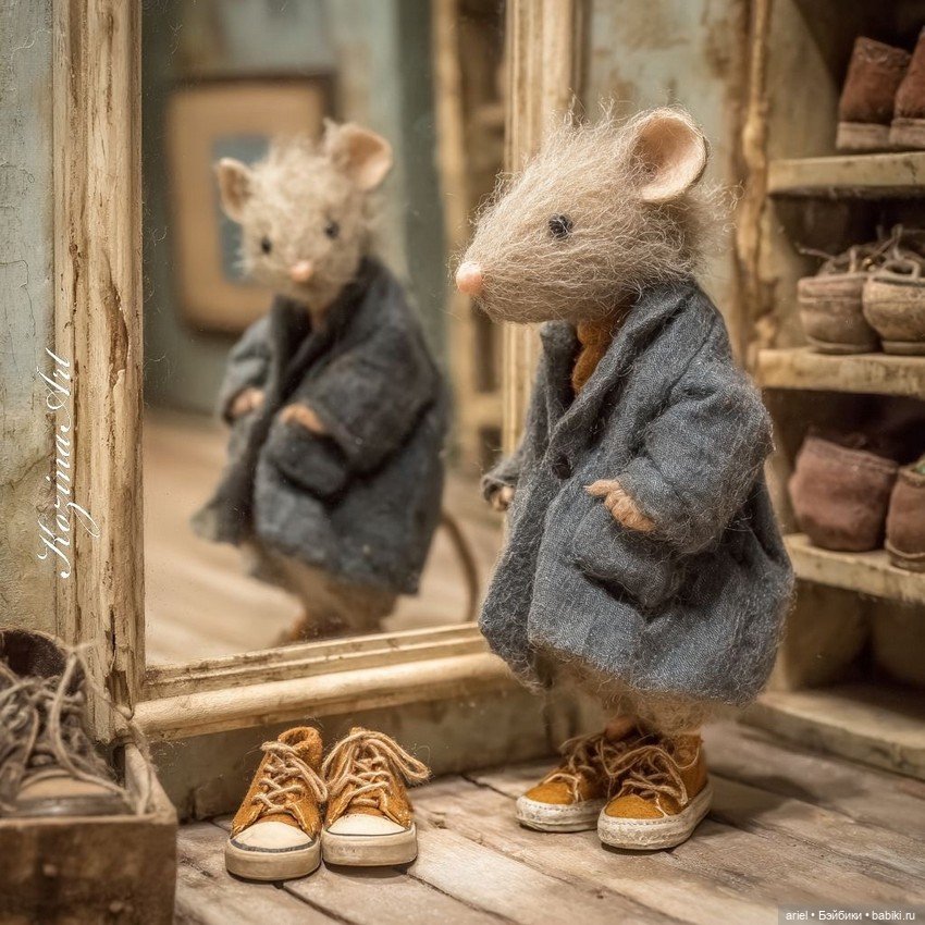 Крыски от Kozina Art — Валяные игрушки из шерсти: сухое валяние (фото 7)