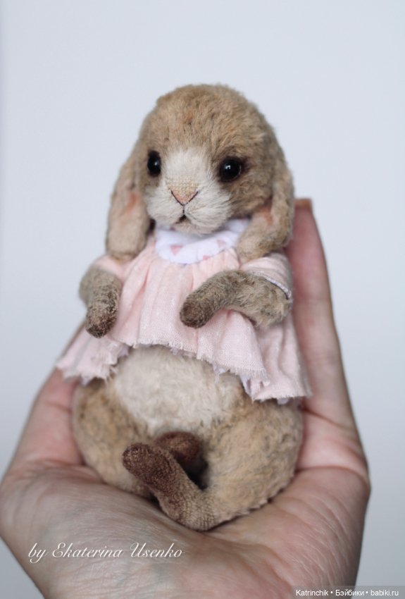 Зайка тедди 12 см — Авторские мишки Тедди и друзья: фото (фото 4)