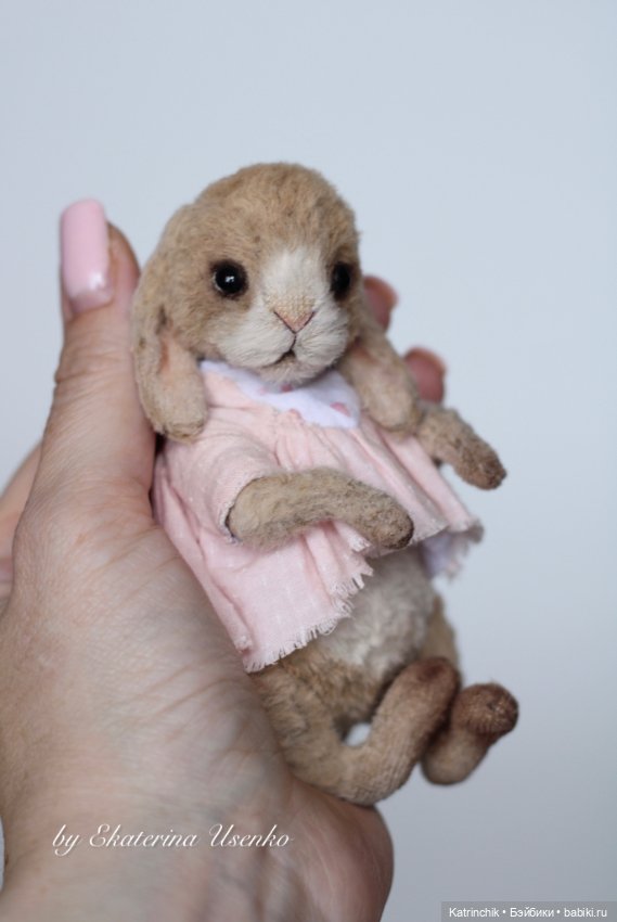 Зайка тедди 12 см — Авторские мишки Тедди и друзья: фото (фото 9)