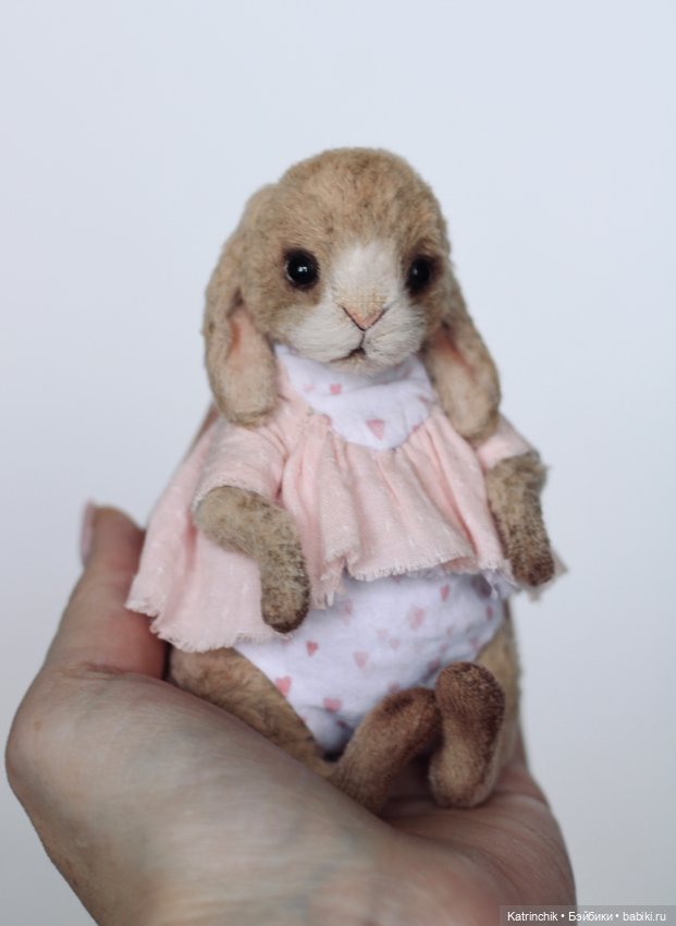 Зайка тедди 12 см — Авторские мишки Тедди и друзья: фото (фото 2)