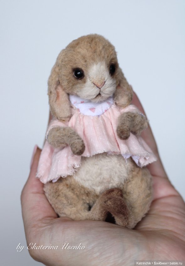 Зайка тедди 12 см — Авторские мишки Тедди и друзья: фото (фото 6)