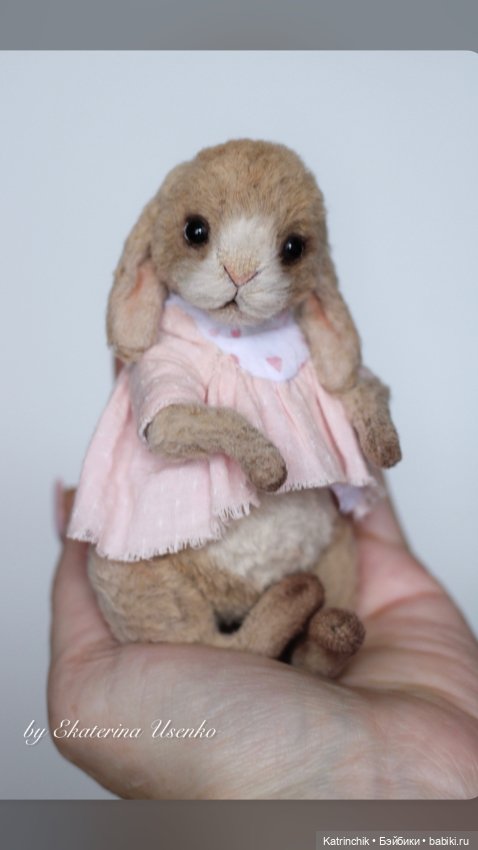 Зайка тедди 12 см — Авторские мишки Тедди и друзья: фото (фото 3)