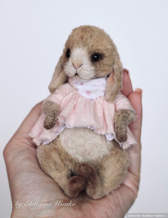 Зайка тедди 12 см — Авторские мишки Тедди и друзья: фото (фото 5)