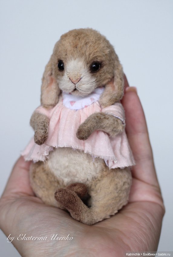 Зайка тедди 12 см — Авторские мишки Тедди и друзья: фото (фото 7)