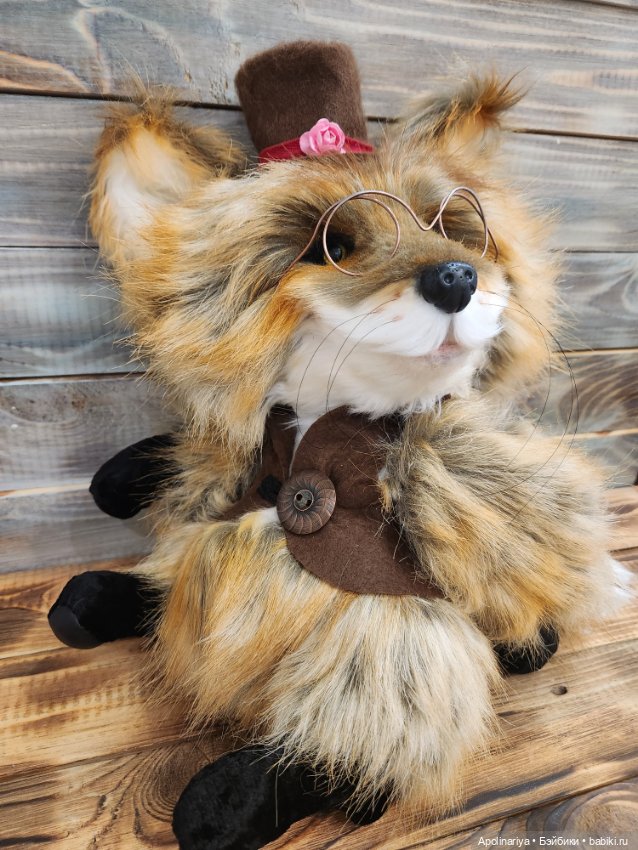 Лис Lars — Игрушки в смешанной технике (мех и глина): Арт (фото 4)