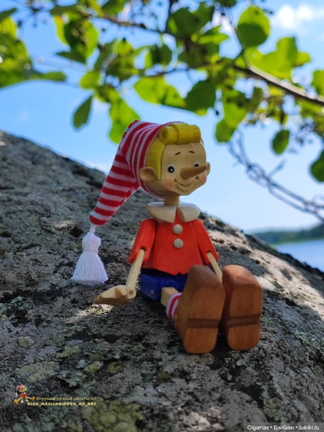 Буратино на природе! 🌿🌿🌿 — Авторские игрушки из дерева: резьба (фото 9)