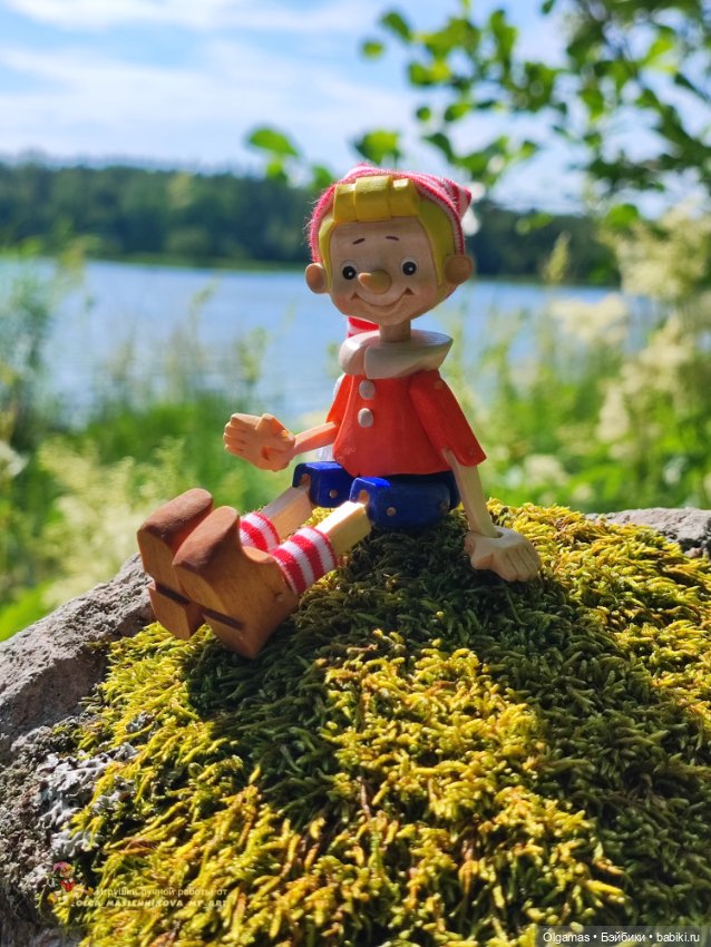 Буратино на природе! 🌿🌿🌿 — Авторские игрушки из дерева: резьба (фото 3)