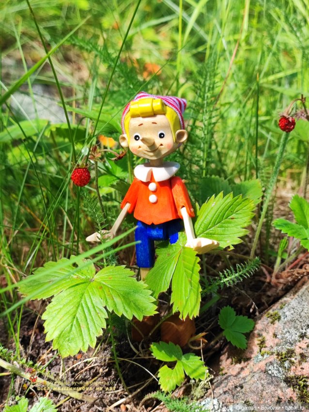 Буратино на природе! 🌿🌿🌿 — Авторские игрушки из дерева: резьба (фото 10)