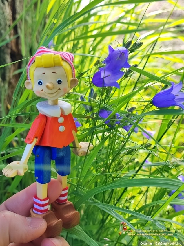 Буратино на природе! 🌿🌿🌿 — Авторские игрушки из дерева: резьба (фото 5)