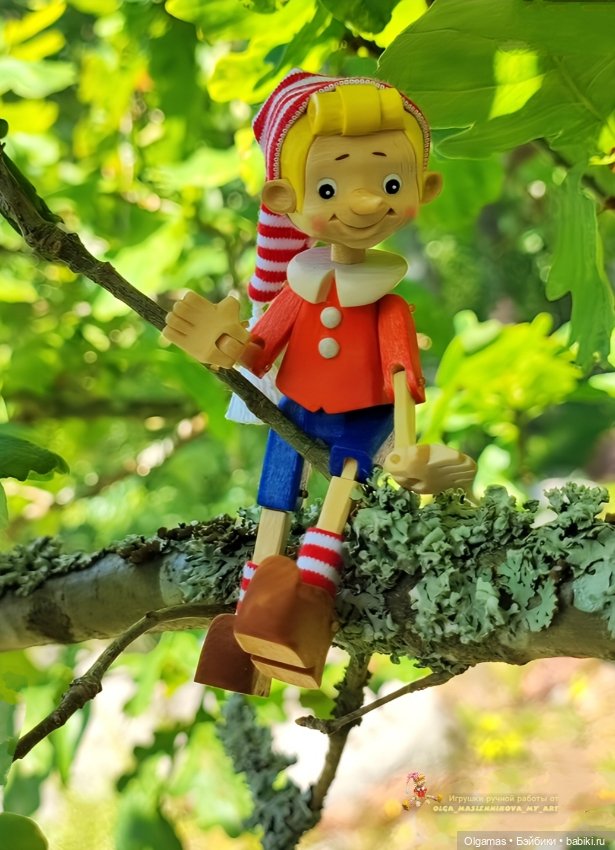 Буратино на природе! 🌿🌿🌿 — Авторские игрушки из дерева: резьба (фото 4)