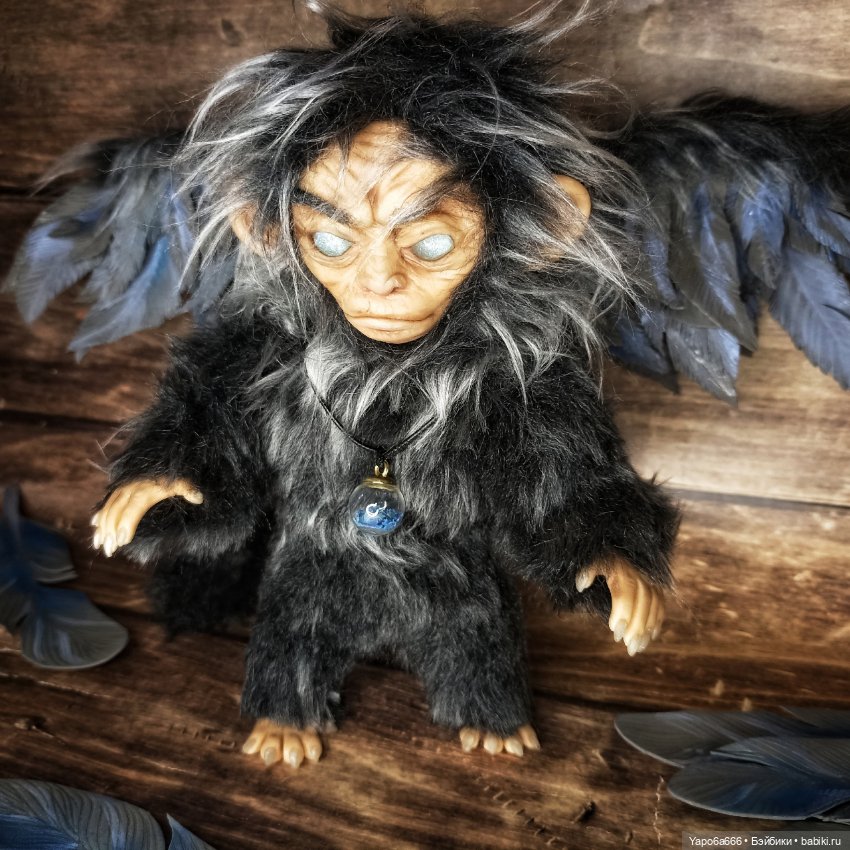 Летающая обезьяна — Игрушки в смешанной технике (мех и глина): Арт (фото 7)