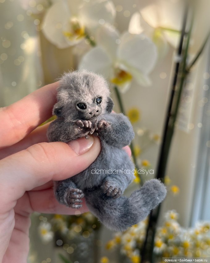 Мармозетка Пума ❤️✨ — Игрушки в смешанной технике (мех и глина): Арт (фото 2)