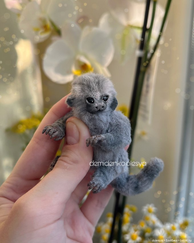 Мармозетка Пума ❤️✨ — Игрушки в смешанной технике (мех и глина): Арт