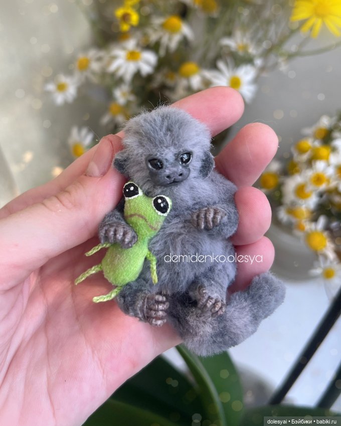 Мармозетка Пума ❤️✨ — Игрушки в смешанной технике (мех и глина): Арт (фото 3)