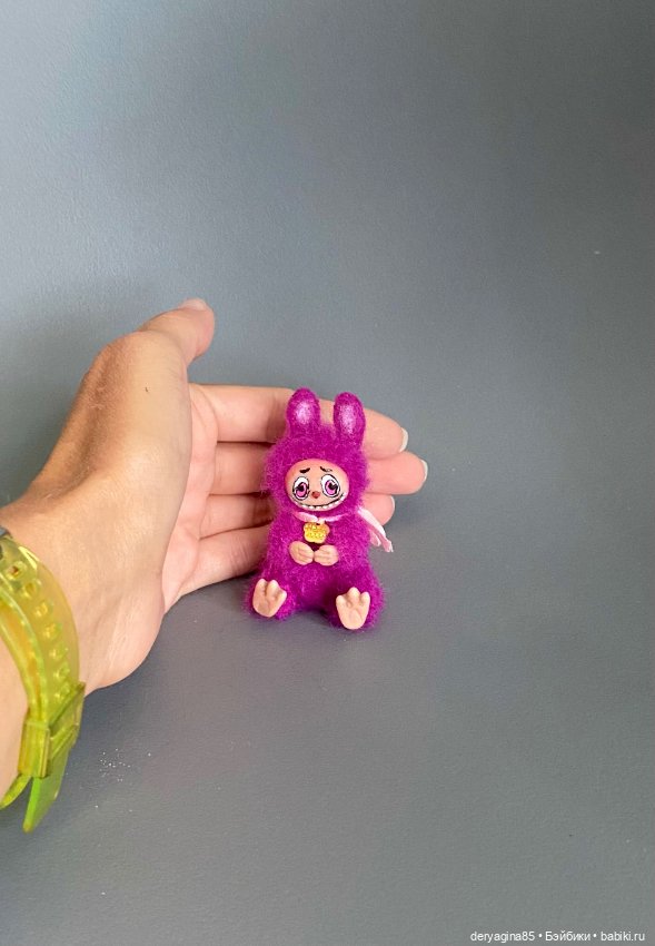 Лабубу — Валяные игрушки из шерсти: сухое валяние (фото 3)