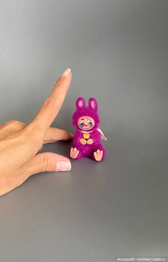 Лабубу — Валяные игрушки из шерсти: сухое валяние (фото 4)