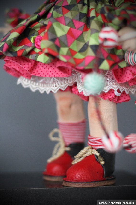 Клоунесса и слон — Авторские текстильные куклы: Вальдорфские (фото 6)