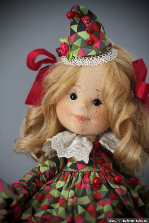 Клоунесса и слон — Авторские текстильные куклы: Вальдорфские (фото 5)