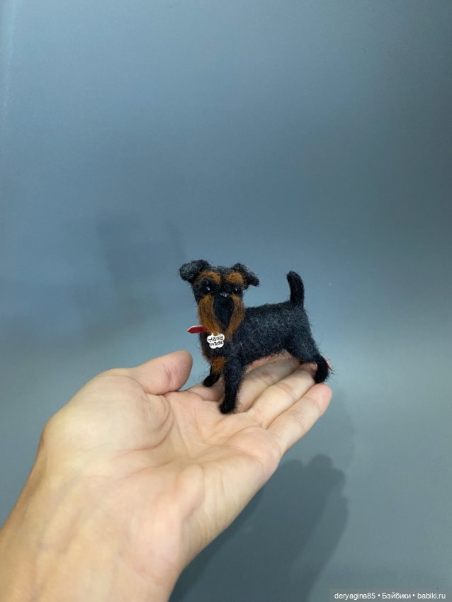 Бельгийский гриффон — Валяные игрушки из шерсти: сухое валяние (фото 7)