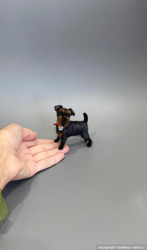 Бельгийский гриффон — Валяные игрушки из шерсти: сухое валяние (фото 3)