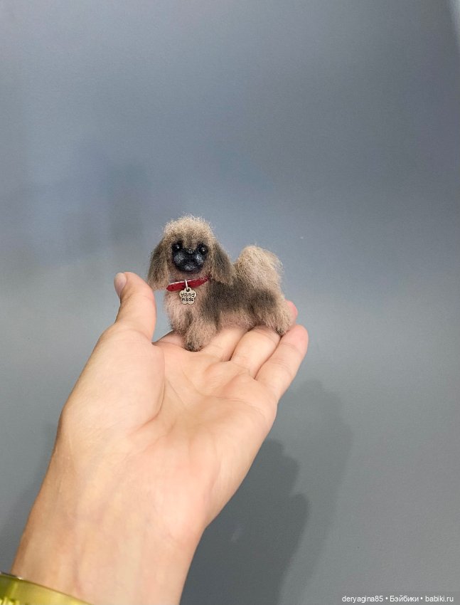 Пекинес — Валяные игрушки из шерсти: сухое валяние