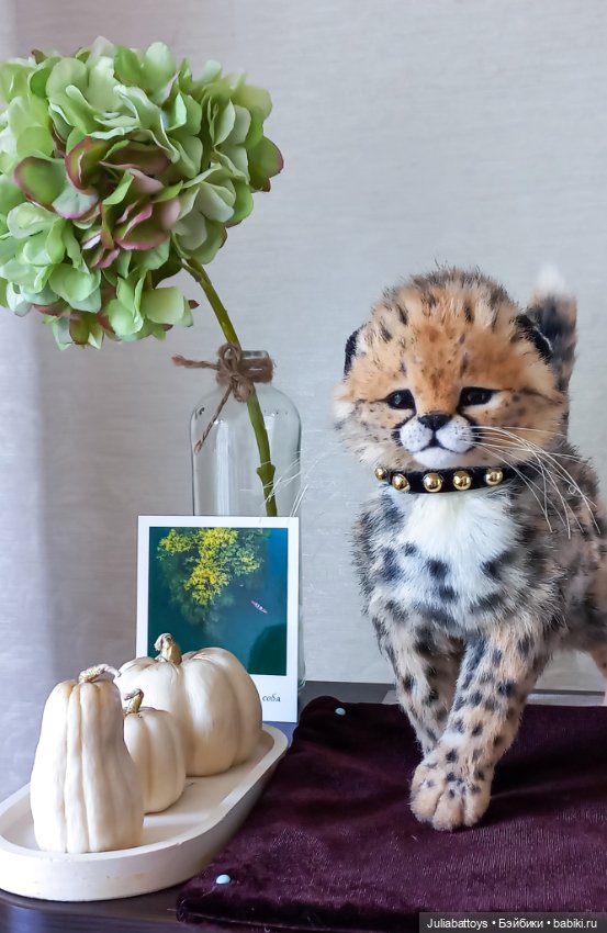 Детеныш гепард 🐆 — Игрушки в смешанной технике (мех и глина): Арт