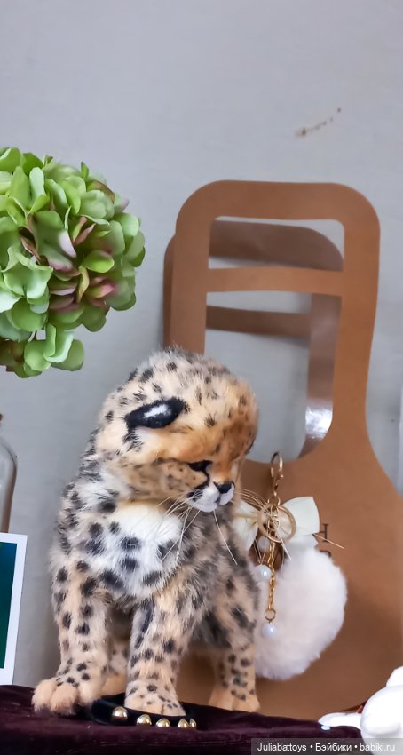 Детеныш гепард 🐆 — Игрушки в смешанной технике (мех и глина): Арт