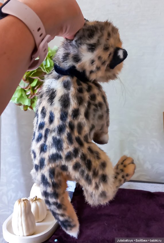 Детеныш гепард 🐆 — Игрушки в смешанной технике (мех и глина): Арт (фото 2)