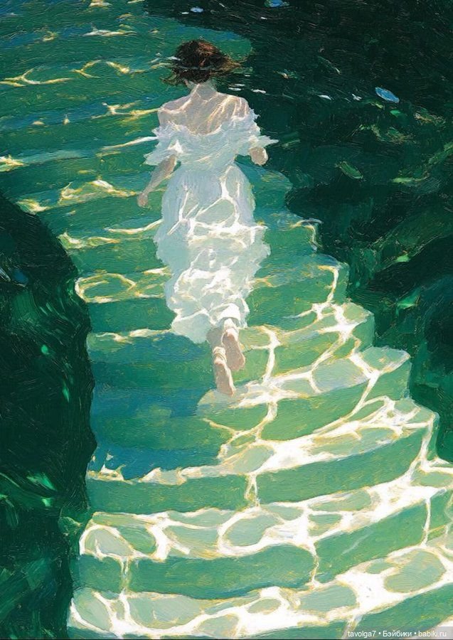 Июль - море, река - аквамарин, нефрит