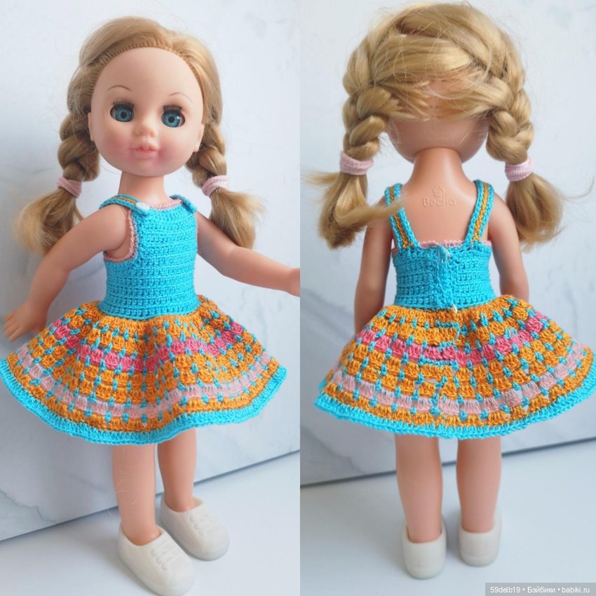 Летний сарафанчик для куклы Весна 30 см (фото 6)