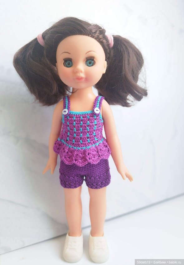 Летний костюмчик с шортами для куклы Эли Весна 30 см