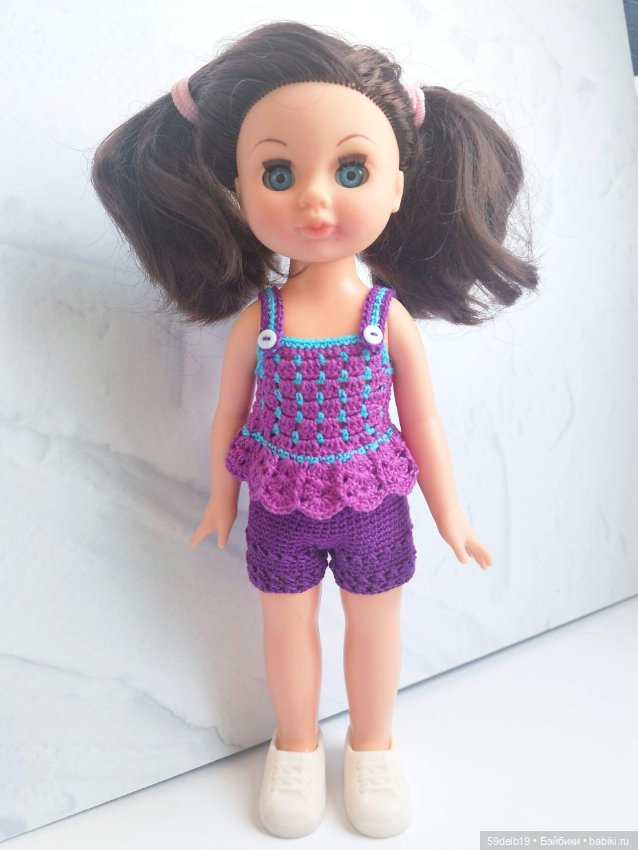 Летний костюмчик с шортами для куклы Эли Весна 30 см (фото 5)