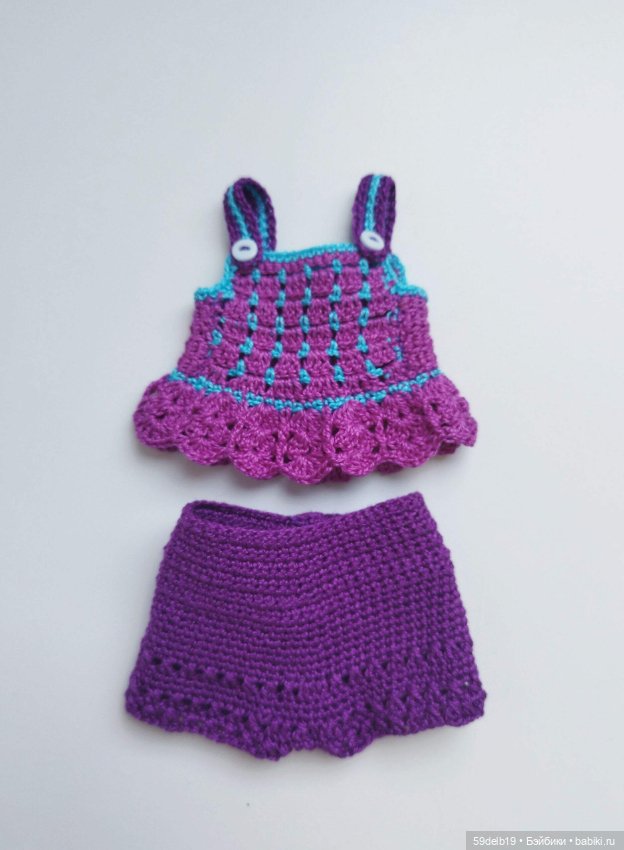 Летний костюмчик с шортами для куклы Эли Весна 30 см (фото 6)