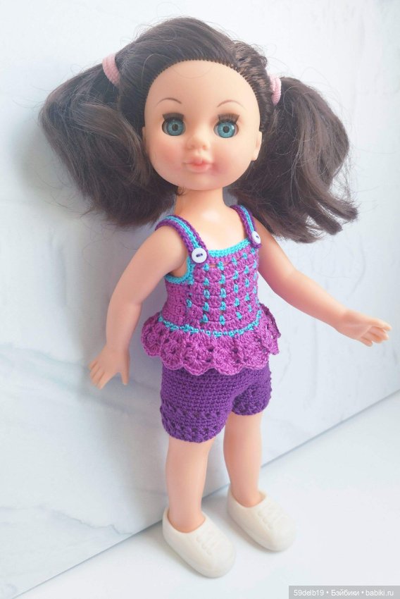 Летний костюмчик с шортами для куклы Эли Весна 30 см (фото 3)