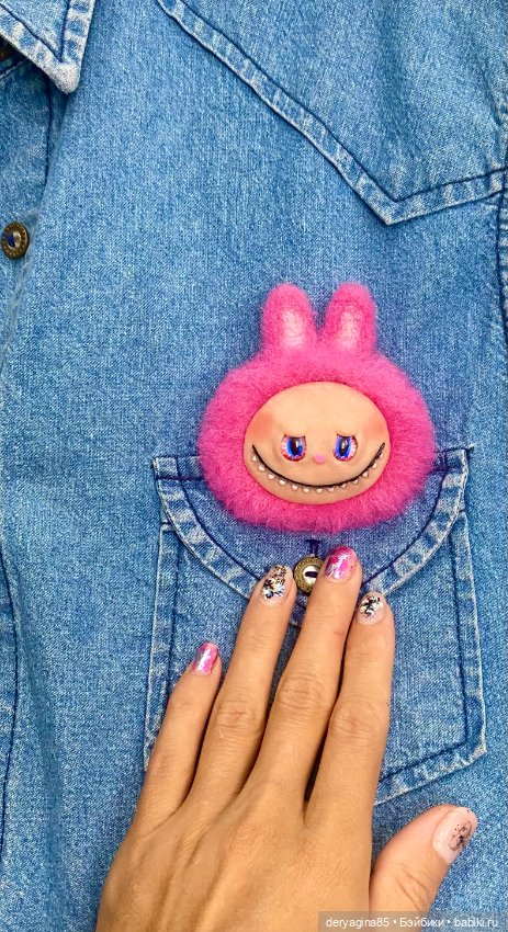 Брошь лабубу — Валяные игрушки из шерсти: сухое валяние (фото 5)