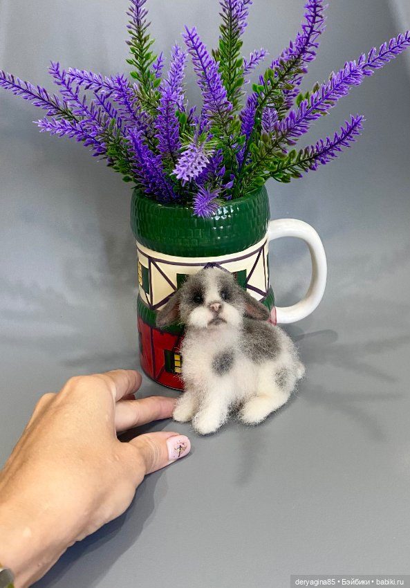 Кролик — Валяные игрушки из шерсти: сухое валяние