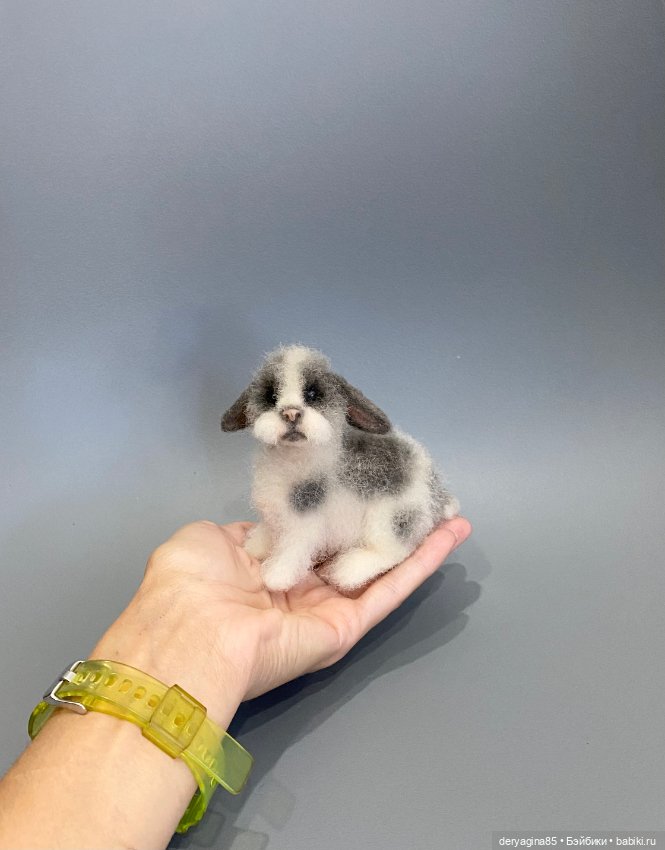 Кролик — Валяные игрушки из шерсти: сухое валяние (фото 4)