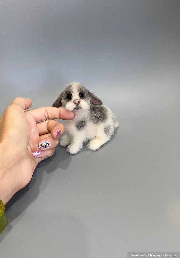 Кролик — Валяные игрушки из шерсти: сухое валяние (фото 5)